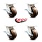 Service Caster 5 Inch Kingpinless High Temp Phenolic Wheel Swivel Caster Set with Brakes SCC SCC-KP30S520-PHRHT-SLB-4 - alternate 3